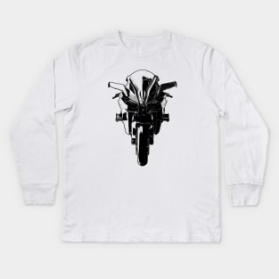 H2R Bike Front View Sketch Art Kids Long Sleeve T-Shirt